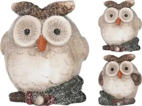 Vianočné ozdoby a dekorácie Kinekus Postavička sova 12,2x9,8x13,2 cm terakota mix