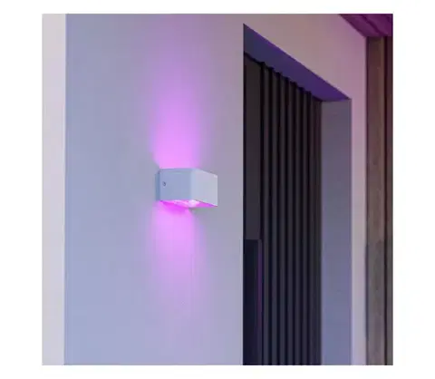 LED osvetlenie Eglo 901955 - LED RGBW Stmievateľné vonkajšie nástenné svietidlo SANIA-Z LED/10W/230V IP55 biele 901955
