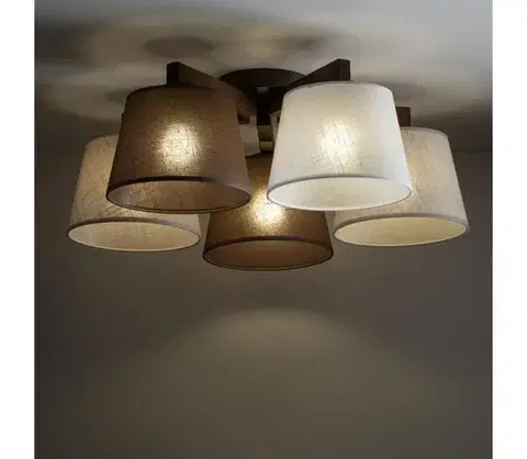 Svietidlá BRILAGI - Prisadený luster LATTE 5xE27/15W/230V borovica/mix 11580