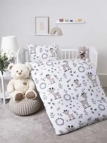 Detské obliečky MKLozkoviny.sk Obliečky mikroplyš do postielky Exclusive – Bambi - 100 × 135 cm - 40 x 60 cm