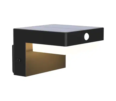 LED osvetlenie  LED Solárne nástenné svietidlo so senzorom MALI LED/4,5W/3,7V 2000 mAh IP44 čierna 329417