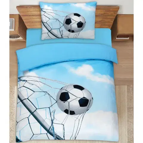 Obliečky 3D obliečky Polycotton Futbalová lopta 200x140cm+90x70cm TiaHome