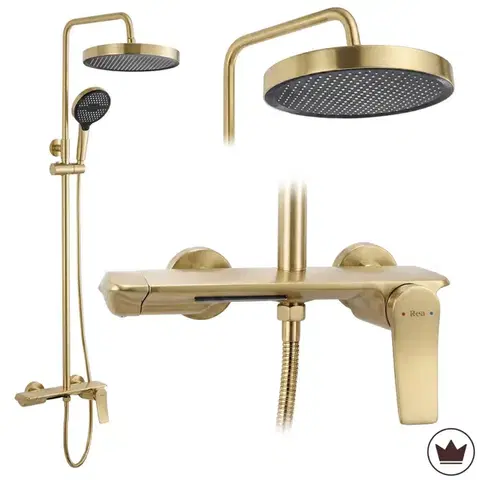 Kúpeľňové batérie REA REA - Sprchový set Vision Brush Gold REA-P9667
