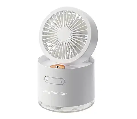 Ventilátory  B.V.  - Bezdrôtový mini stolový látor s hmlovým efektom MIST 10W/5V biela 330100A5E