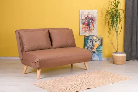 Pohovky a gauče Dvojmiestna rozkladacia pohovka Folde 2-Seater - Brown