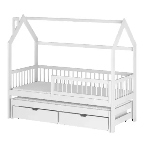 Detské postele Posteľ Domček  Papi 90x200 biela