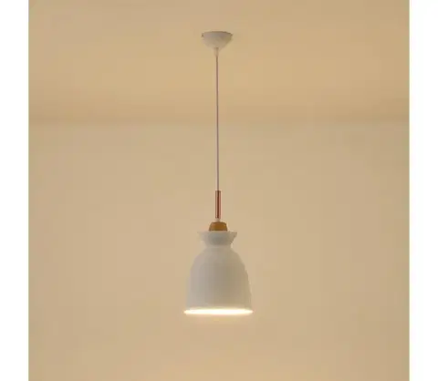 Svietidlá Eurolamp Luster na lanku 1xE27/15W/230V biela pr. 19,5 cm 144-24137