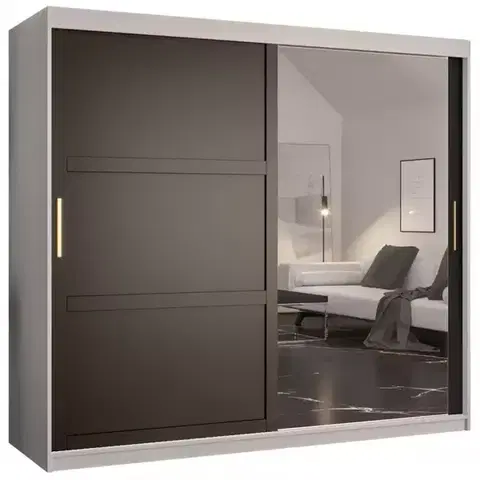 Šatníkové skrine Skriňa Amiro 2 200 biely/čierny