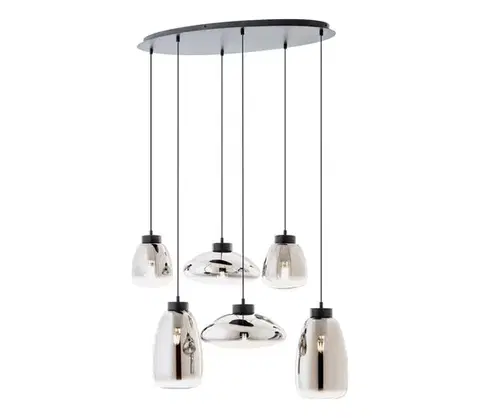 Svietidlá Redo 01-3212 - Luster na lanku LUKE 6xE27/42W/230V čierna 01-3212