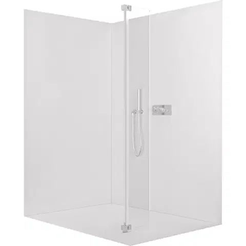 Sprchovacie kúty CERANO - Prídavný otočný panel k sprchovej zástene Onyx - 8 mm - chróm, transparentné sklo - 30x200 CER-537346