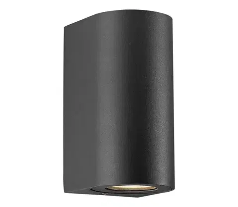 Svietidlá Nordlux - Vonkajšie nástenné svietidlo CANTO 2xGU10/28W/230V IP44 čierne 49721203