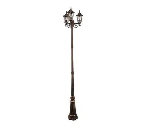 Záhradné lampy  Vonkajšia lampa 3xE27/20W/230V IP43 2,58 m patina 313430