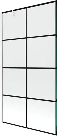 Sprchové dvere MEXEN/S - Next vaňová zástena FIX 100x150, čierny dekor, biela 895-100-000-00-77-20