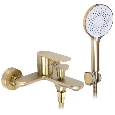 Kúpeľňové batérie REA - Vaňová nástenná batéria DROP Brush Gold REA-B6399