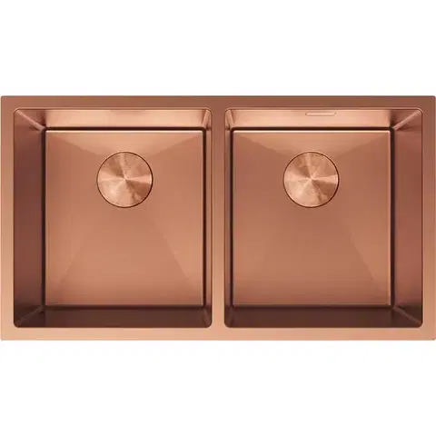 Kuchynské drezy MEXEN MEXEN - Binox oceľový drez 2-bowl 800 x 450 mm, meď 6421802000-65