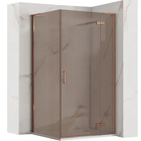 Sprchovacie kúty REA/S - Sprchová kabína Hugo 80x90 Copper Brush KPL-K6968