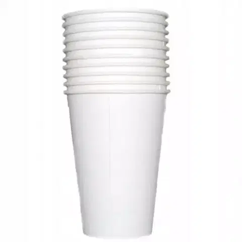 Dekorácie a bytové doplnky Biele papierové poháre (10 ks) 200ml