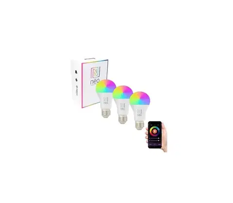 Žiarovky  NEO SMART E27 11W RGB+CCT+CCT barevná a bílá, stmívatelná, Zigbee, TUYA, 3ks 07743C