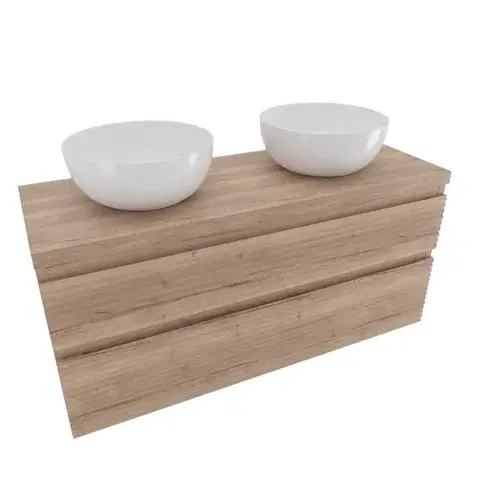 Kúpeľňový nábytok Koupelnová skříňka 2 zásuvková s krycí deskou Naturel Savona 118x53x44,8 cm dub Halifax mat SAVONA2120DHD SAVONA2120DHD