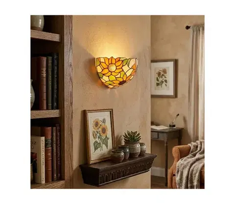Svietidlá BRILAGI - Tiffany vitrážové nástenné svietidlo SUNFLOWER 1xE14/40W/230V BRW-8004B