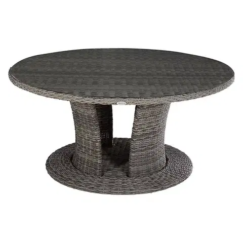 Stolčeky DEOKORK Ratanový stôl jedálenský BORNEO LUXURY priemer 160 cm (sivá)