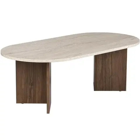 Konferenčné stolíky Konferenčný stolík Sable – Travertine, Venezia Walnut