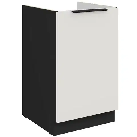 Kuchynské skrinky stojace Kuchynská skrinka Aria-Wh/Bl Anti Fingerprint 50zl 1f Bb