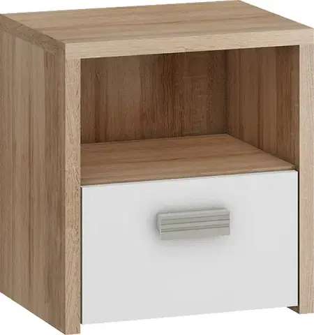 Nočné stolíky MEBLOCROSS Kitty KIT-12 nočný stolík sonoma svetlá / biela