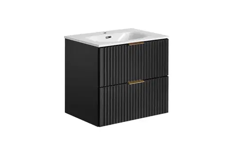 Skrinky s umývadlom ArtCom Kúpeľňová skrinka s umývadlom ADEL Black U60/1 | 60 cm