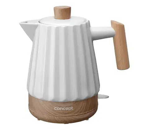 Predlžovacie káble Concept RK0090 - Rýchlovarná kanvica 1,5 l 1500W/230V biela/drevený dekor/keramika rk0090