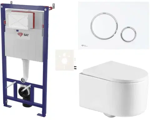 Záchody Závěsný WC set do lehkých stěn / předstěnová SAT SIKOSSREX7276K SIKOSSREX7276K