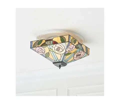 Svietidlá Endon 70699 - Stropné svietidlo Tiffany WILLOW 2xE27/60W/230V 35x35 cm 70699