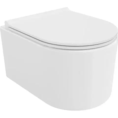 Záchody MEXEN/S - Sofia Závesná WC misa Rimless Tornado vrátane sedátka s slow slim, duroplast, biela lesk 30540500T