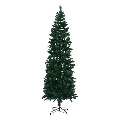 Vianočné stromčeky KONDELA Lesy vianočný stromček s kovovým stojanom 210 cm zelená