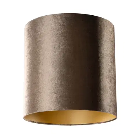 Tienidlo na lampu Zamatový tienidlo hnedé so zlatým vnútorným 40/40/40