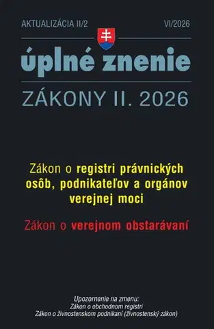 Zákony, zbierky zákonov Aktualizácia II/2 2026 – Obchodné a občianske právo - Kolektív autorov