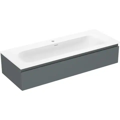 Kúpeľňový nábytok MEXEN/S - Orio kúpeľňová skrinka 120 cm s umývadlom Vela, 1 šuplík, grafit mat/biela mat 91A10-12023-1-BF66-W23M01