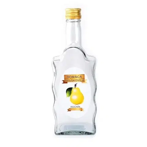 Shakery Kinekus Sklenená fľaša, 500 ml, hranatá, HRUŠKOVICA, s uzáverom na závit, kláštorná