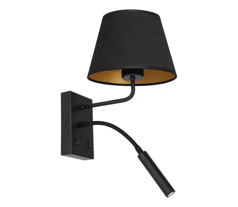 Svietidlá  Nástenná lampa ARDEN 1xE27/60W/230V + 1xG9/8W čierna/zlatá 3501