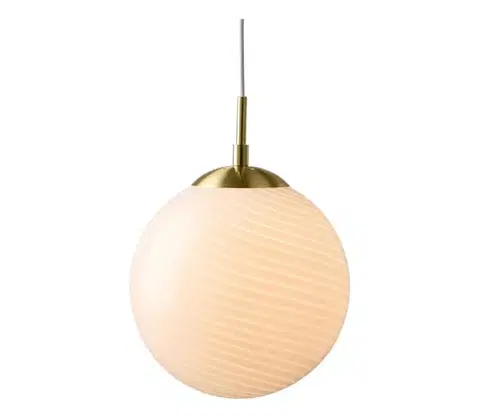 Svietidlá Halo Design 748457 - Luster na lanku CANDY 1xE27/25W/230V priemer 25 cm krémová/mosadz 748457