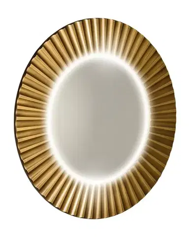 Kúpeľňové zrkadlá SAPHO - PRIDE STRIP guľaté zrkadlo s LED osvetlením v ráme, priemer 75cm, bronz PD754