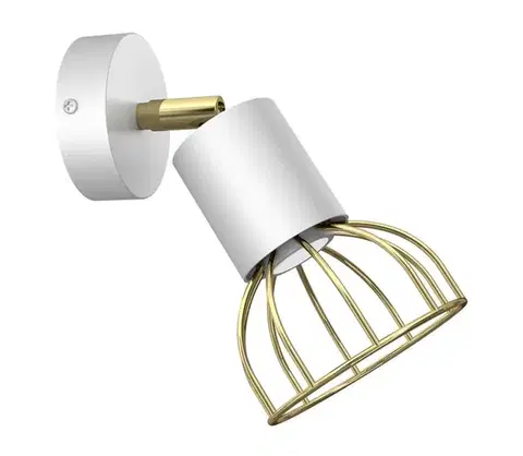 Svietidlá  Nástenné bodové svietidlo DANTE 1xGU10/25W/230V biela/zlatá MLP7251