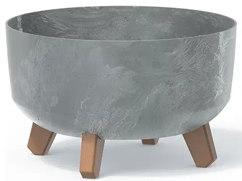 Kvetináče a truhlíky NABBI DGRL300LE plastový kvetináč na nožičkách 28,5 cm sivý betón