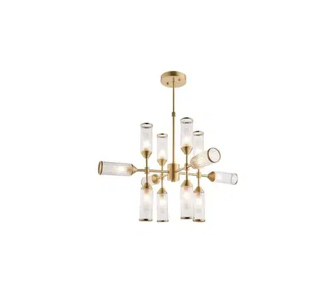 Svietidlá Endon 92214 - Luster na tyči TOUR 12xG9/3W/230V mosadz 92214