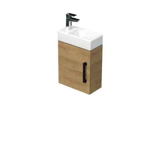 Kúpeľňový nábytok Kúpeľňová skrinka s umývadlom SAT Cube Way 40x47,5x20 cm dub Hickory mat CUBE320401DCDH CUBE320401DCDH