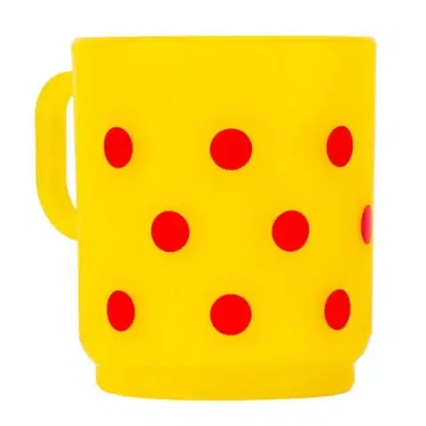 Hrnčeky a šálky Kinekus Hrnček plastový 250 ml, žltý, BODKY