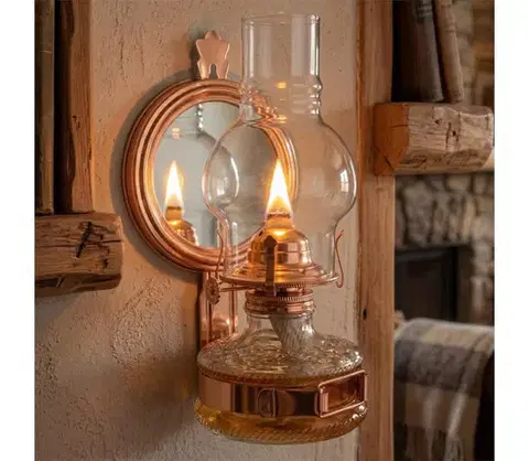 Lampy Brilagi - Petrolejová lampa so zrkadlom MERLIN medená/patina 8590828169246