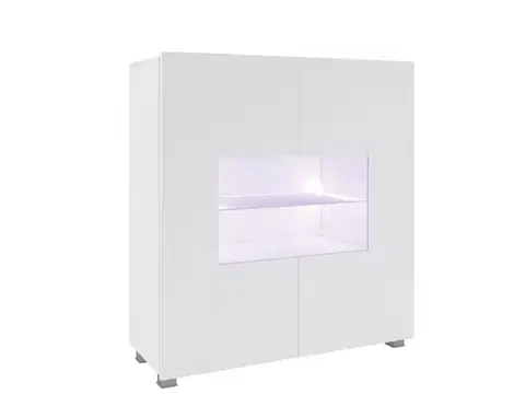 Komody ArtGiB Komoda CALABRINI C-02 | biela/biely lesk