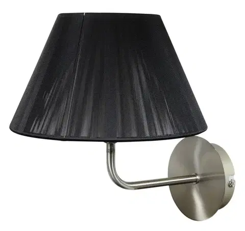 Nástenné svetlá Nástenná lampa čierna 1xE14 matný nikel EMON