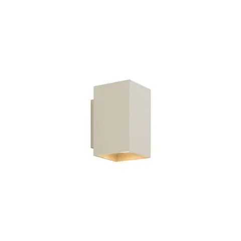 Nástenné osvetlenie Moderná nástenná lampa béžová GU10 50 mm štvorcová 2-svetlá - Sandy